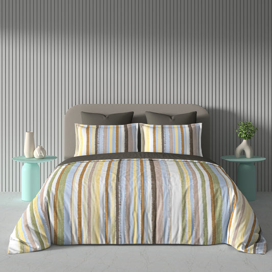 Bentley 4-Piece Multicolor Striped Cotton Bed-in-a-Bag Set